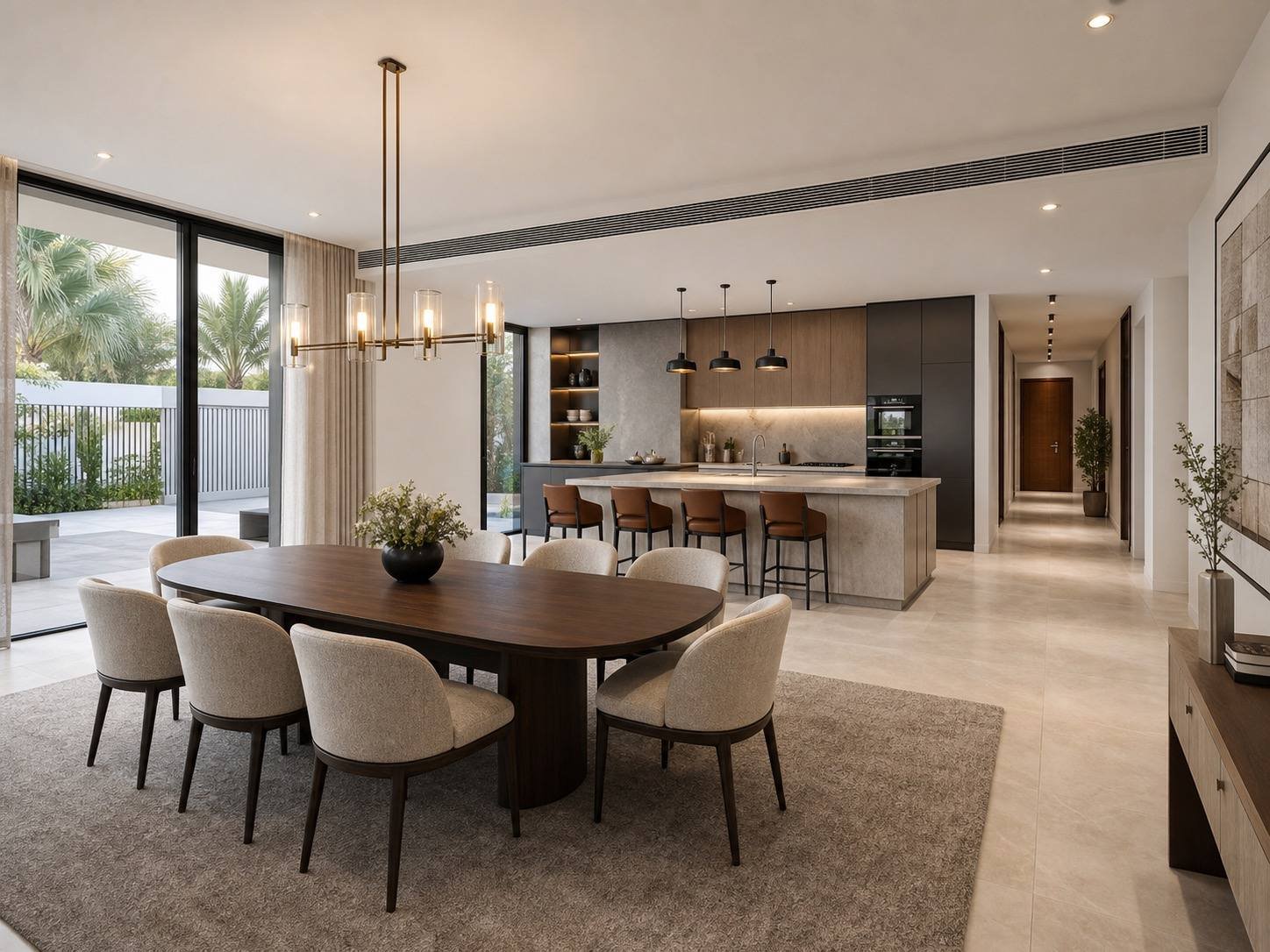 Foyer and staircase, Dubai Hills Estate Villa, Dubai Hills Estate, Dubai — interior design by Blaine Robert Design
