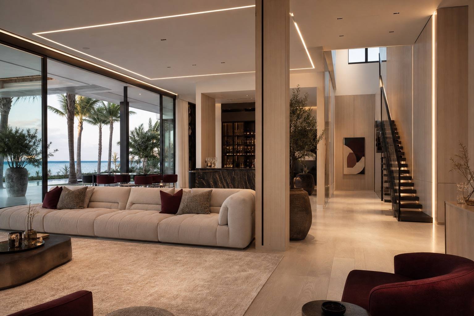 Kitchen, Palm Jumeirah Beachfront Villa, Palm Jumeirah, Dubai — interior design by Blaine Robert Design