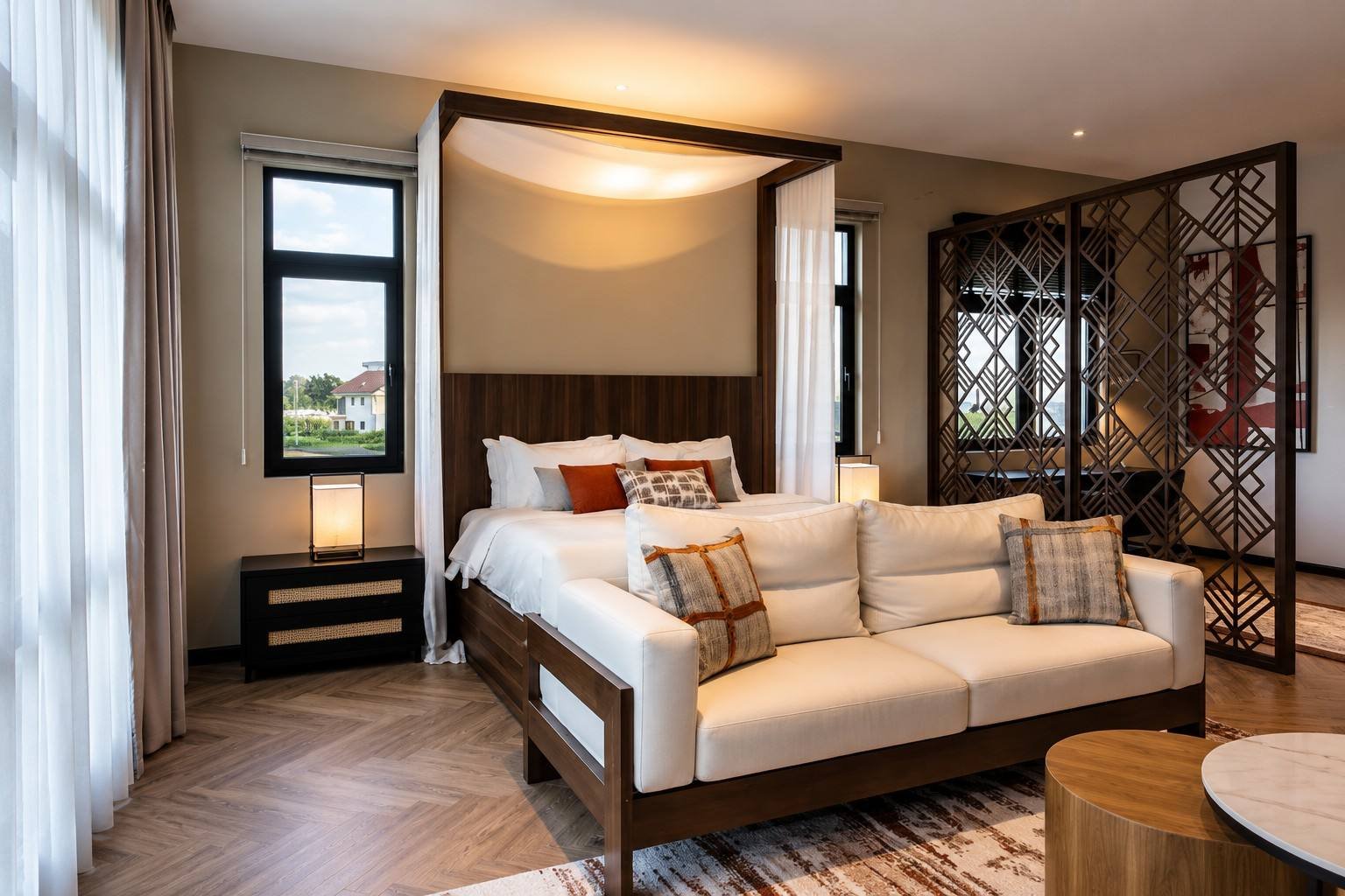 Canopy bed suite with lounge sofa, Quayside Villa, Port Dickson, Malaysia