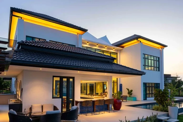 Quayside Villa, Port Dickson, Malaysia — waterfront villa interior by Blaine Robert Design